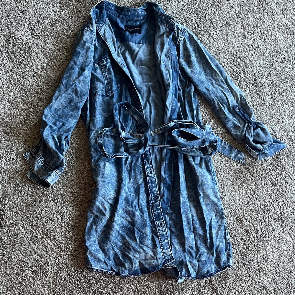 Elegant Denim Long Sleeve Dress